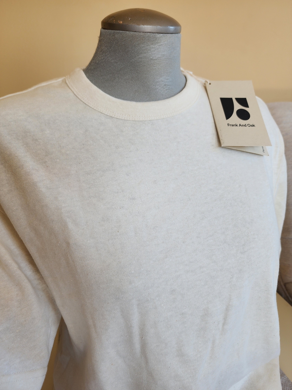 NWT Frank And Oak Relaxed Hemp T‑Shirt XS Off‑White Organic Cotton